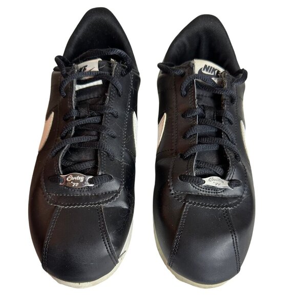 As New - Nike Cortez Basic Black and White Leather - Women – Size 7 - Picture 5 of 9